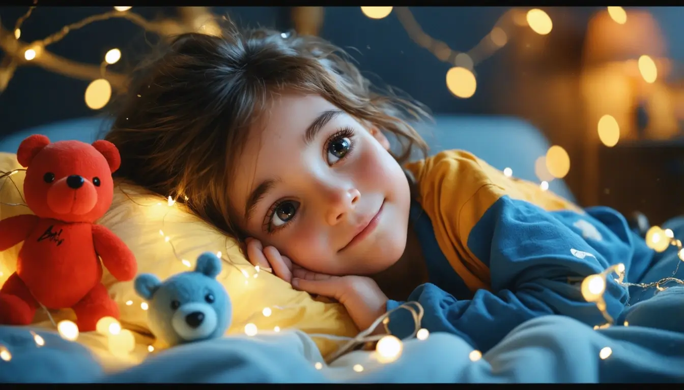 kid dreaming with open eye digital art fantasia bedtime stories